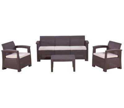 Диван и кресла RATTAN Comfort 5 Венге. Подушки бежевые. от производителя Rattan по цене 45 000 р Диван и кресла RATTAN Comfort 5 Венге. Подушки бежевые. от производителя Rattan по цене 45 000 р